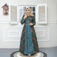 Gamis Batik New Model Kombinasi Realpict / Pakaian Wanita / Dress / Outer /Atasan / Sarimbit / Coupl