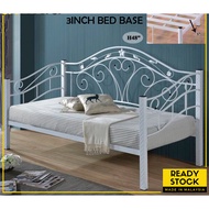Brightening Star ZINAT VANTAGE DESIGN METAL DAY BED SINGLE SIZE METAL BED WITH SUPER BASE WHITE COLO
