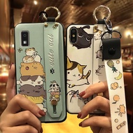 cell phone cover Wrist Strap Phone Case For Sharp Aquos wish3/737 Back Cover Lanyard Dirt-resistant 