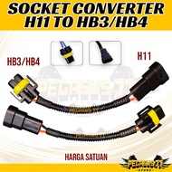 Socket Converter H11 Female to HB3 / HB4 - Lamp Socket Converter Adapter