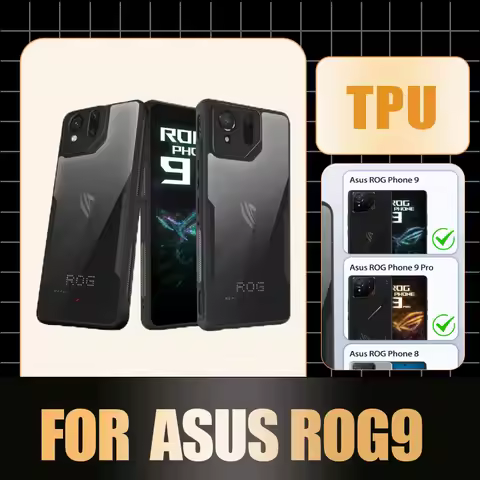 Transparent TPU Case for ASUS ROG Phone 9 , Shockproof Full-Coverage Gaming Cover with Lens Protecti
