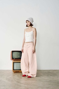 AMUSE BKK - Perry Pants กางเกงขายาว ทรงบาเรล ดีเทลแต่งหมุด ผ้าฟอก