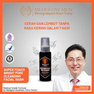 MEDGLOW MEN Super Power Bright Pore Cleansing Facial Wash BPOM HALAL | SABUN PEMBERSIH WAJAH CHARCO