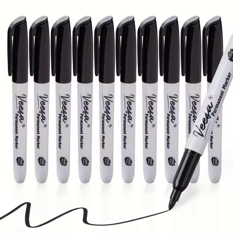 Eco Safe 12 PCS Fine Pointed Permanent Marking Pen - Quick Drying, Waterproof, Anti Smear, Precise P