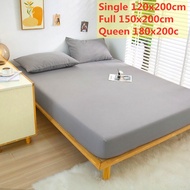 3 Sizes of Cotton Fitted Sheet With An Elastic Band Bed Sheet Solid Color Mattress Cover Queen Size Bedspread Pillowcases
