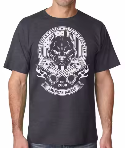 Fashion Pitbull American Muscle American Bully T-Shirt 100% Cotton O-Neck Summer Short Sleeve Casual