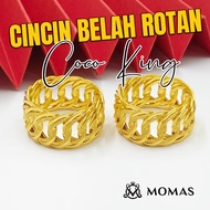 Cincin Belah Rotan Coco King Emas 916 Original Cincin Belah Rotan Emas 916 Tulen Cincin Emas 916 Baj