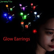 JEREMY Glow Earrings Dazzling Earring Colorful Bar Trinket DJ Dance Party Men Earrings LED Luminous 