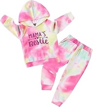 Toddler Girl Clothes Tie Dye Hoodie+Sweatpants 2Pcs Tie-dying Toddlers Girls Outfits 1-6Y Kids Sweat
