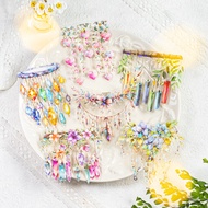 10 Pcs Crystal Light Floral PET Stickers Holographic Scrapbook Kits for Journaling Supplies Waterpro