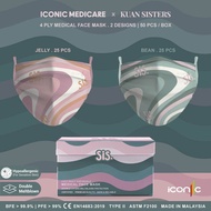 [KUAN SISTERS X ICONIC MEDICARE] JELLY BEAN ADULT 4 PLY MEDICAL DISPOSABLE FACE MASK (50PCS)