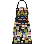 CMNIM School Lunch Apron with Pockets - Funny Lunch Lady or Cafeteria Apron Gifts