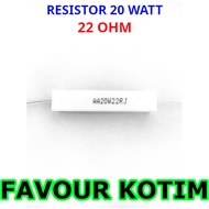 RESISTOR 22R 22 R OHM 20 WATT 5 PERCENT R 20W 20 W R20W FVKOTIM CHALK