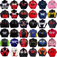 Full Style F1 Racing Jersey F1 Ferrari Jacket Embroidered Four Seasons Thin Retro Motorcycle Jersey 