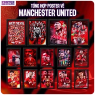 MANCHESTER UNITED poster photo frame includes 2 sizes for A5 tabletop (18x24cm), A4 wall hanging (24