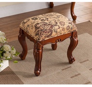 Stool Makeup เตียงนอน American Style All Solid Wood Princess Stool Guzheng Stool Softly Padded Squar