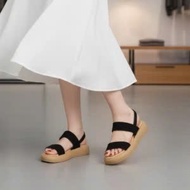 Women's Sandals with Elastic Straps and Brown Wedges Height Increasing Ultra Light -BA105 New Fashio