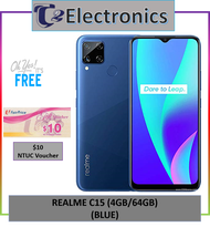 Realme C15 *FREE $10 NTUC Voucher / 6000mAh Mega Battery/ Ultra-wide Quad Camera/ 18W Quick Charge/ 6.5" Mini-drop Fullscreen/ Instant Fingerprint Unlock/ Helio G35 Gaming Processor/ 4GB + 64GB - T2 Electronics