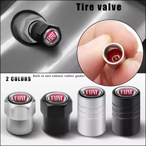 4Pcs Car Badge Wheel Tires Valve Caps Metal Tyre Dust Covers For Fiat 500 500x Ducato Tipo Panda Bra