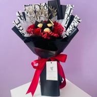 R18 - FLOWER BOUQUET 5 STALK SOAP FLOWER + 3 Cho Fero + Led