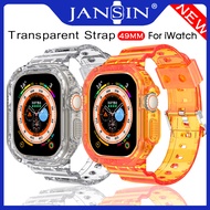 JANSIN เคส+สาย สำหรับ Apple Watch Ultra 2 49mm เคส applewatch สายนาฬิกาซิลิโคน Crystal Apple Watch u