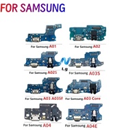 For Samsung  A01 A02 A02S A03 A03S A03 Core A04s A04E Charging Port Connector Board Flex Replacement