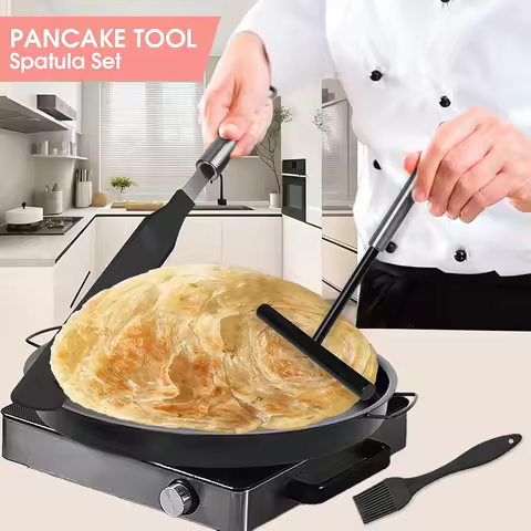 Stainless Steel French Crepe Spreader Crepe Spreader and Spatula Kit Pancake Like Batter Spreading T