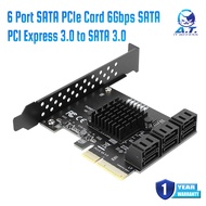 6 Port SATA PCIe Card 6Gbps SATA Controller Expansion Card PCI-e X4 PCI Express 3.0 to SATA 3.0 Non