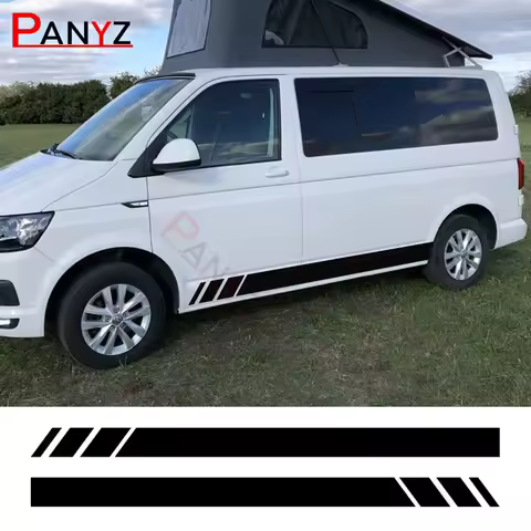 2PCS Car Door Side Stickers For Volkswagen VW Transporter T4 T5 T6 Caravelle Multivan Camper Van Vin