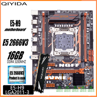 Kkde เซ็ต Qiyida X99โมเดอร์บอร์ด E5h9 LGA2011-3 E5 Xeon 2666 V3ซีพียู1แกน X 16Gb = 16Gb 3200Mhz Ddr4 Reg Ecc Geheugen