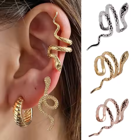 1PC Snake Ear Cuff Ear Helix Cartilage Conch Fake Piercing Jewelry Adjustable Ear Clip Non Pierced C