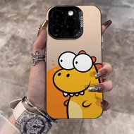 Casing iPhone 11 13 14 15 16 Pro Max Yellow Dinosaur Cartoon Luxury Case For iPhone 13PM 16PM 15PM 1
