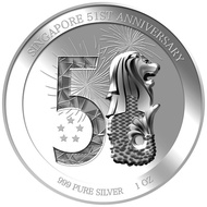 999 Pure Silver | 1 Oz SG51 Singapore Merlion Silver Medallion