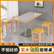 Solid Wood Dining Table Chair Fast Food Restaurant Hotel Dedicated Dining Barbecue Bench Marble Dini