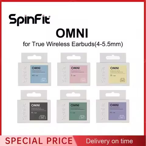 SpinFit OMNI Patented Silicone Eartips for True Wireless Earbuds with 3.7 mm Nozzle Dia 1 Pair for S
