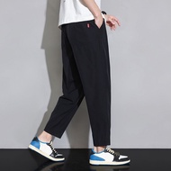 Handsome Men Pants Causal Men Trousers Ice Silk Long Pants Breathable Ankle Pants 3 Colors