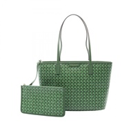 【二手】Tory Burch Everlady 小號托特包 147748367 綠色 PVC 塗層帆布皮革托特包 女士新款