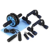 AB Wheel Roller Kit with Push-Up Bar, Knee Mat, Jump Rope and Hand Gripper - Home Gym Workout for Me