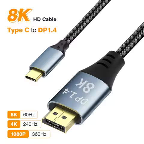 USB C To DisplayPort DP 1.4 Cable 8K@60Hz 4K@144Hz 2K240Hz Type C To DP1.4 Adapter Thunderbolt 4/3 C