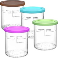 SLLFLY For Ninja Creami Deluxe Pints and Lids Set,Compatible with Ninja 11-in-1 NC501 NC500 Series C