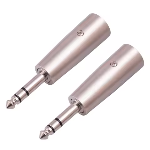 Metal 6.35mm 1/4" TRS to XLR Adapter Male to Male Socket Connector Adaptor