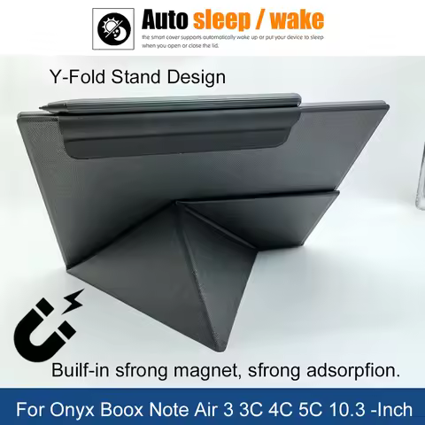 Multi Angle Y-Fold Stand Funda Case For Onyx Boox Note Air3 C Air4 C Air5 C 10.3" Smart Cover Auto S