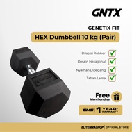 GENETIX FIT HEX Dumbbell 10KG (Pair) Fitness Dumbbell, Hexagonal Dumbbell Set