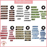 ❥perfectFU  12 PCS Toolbox Drawer Tags Reusable Toolbox Organization Stickers 3D Magnetic Tool Box L