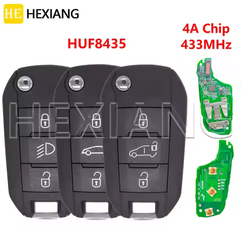 HE 4A Chip 433MHz Car Remote Control Key HUF8435 P/N 98 139 654 77 For Citroen C3 C5 C6 Peugeot 308 