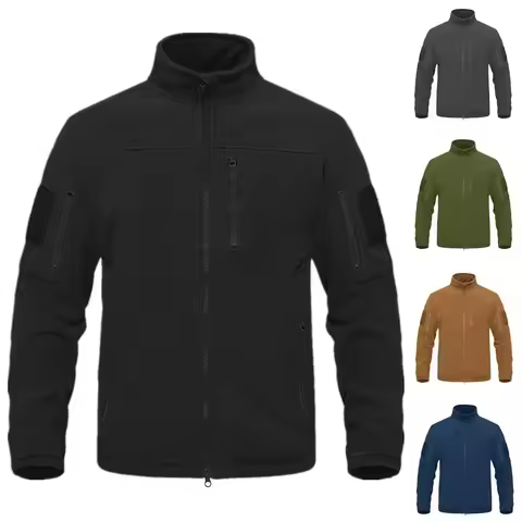 2026 Full Zippper Warm Fleece Tactical Jackets Men's Winter Thermal Turtleneck Jacket Outdoor Work H