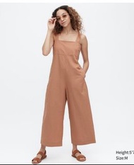 全新Uniqlo吊帶連身褲 藕粉色