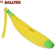 BALLYKA Banana Zero Wallet, 2.36*7.87 Inch Yellow Silicone Pen Bag, Multifunctional Banana Shape Sil