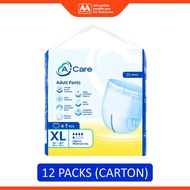 A-Care Adult Pants Size XL 7's (80-155cm / 31-61 inches) [12 Packs/Carton]