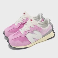 New Balance 休閒鞋 327 Wide 小童 寬楦 粉 白 小朋友 麂皮 尼龍 魔鬼氈 嬰兒鞋 NB NW327RK-W